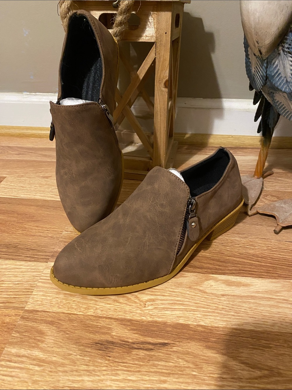 Women’s Brown Side-Zip Ankle Booties